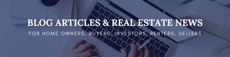 Blog Blog Articles & Real Estate News Header Banner White Title on Navy Background