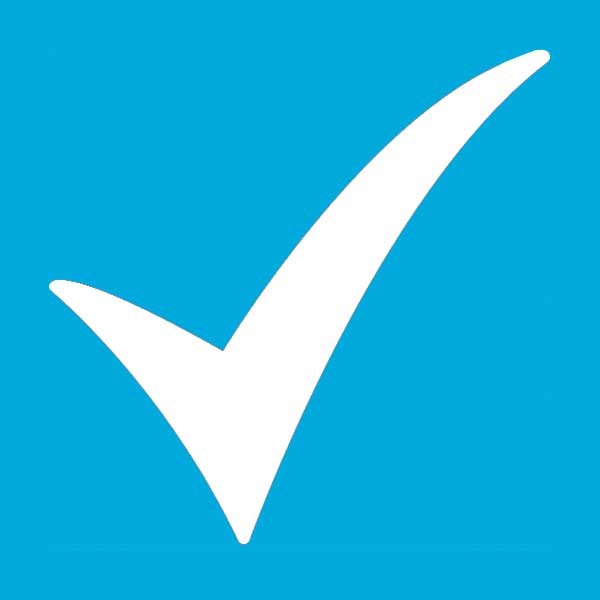 Check Mark in Blue Aqua Square 600×600-4 Check Mark in Blue Aqua Square