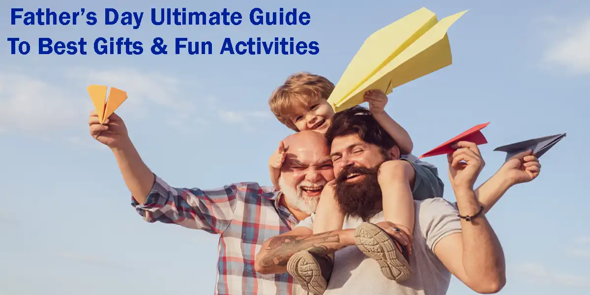 Fathers Day Ultimate Guide Image Father Son Grandfather Smiling with Handmade Paper Airplanes