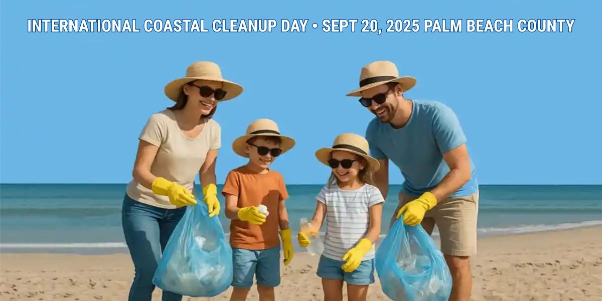 Guide To International Coastal Cleanup Day Sept 20 Palm Beach County Ocean Family Picking Up Trash