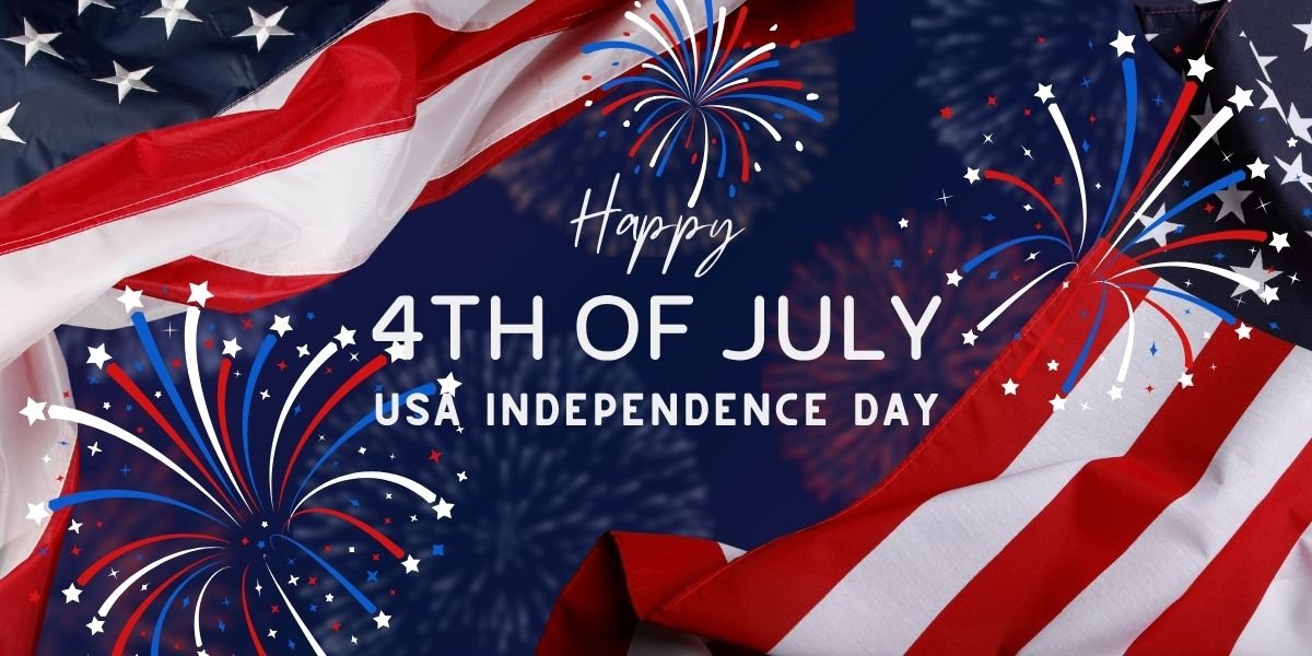 Happy 4th of July Fireworks Flags