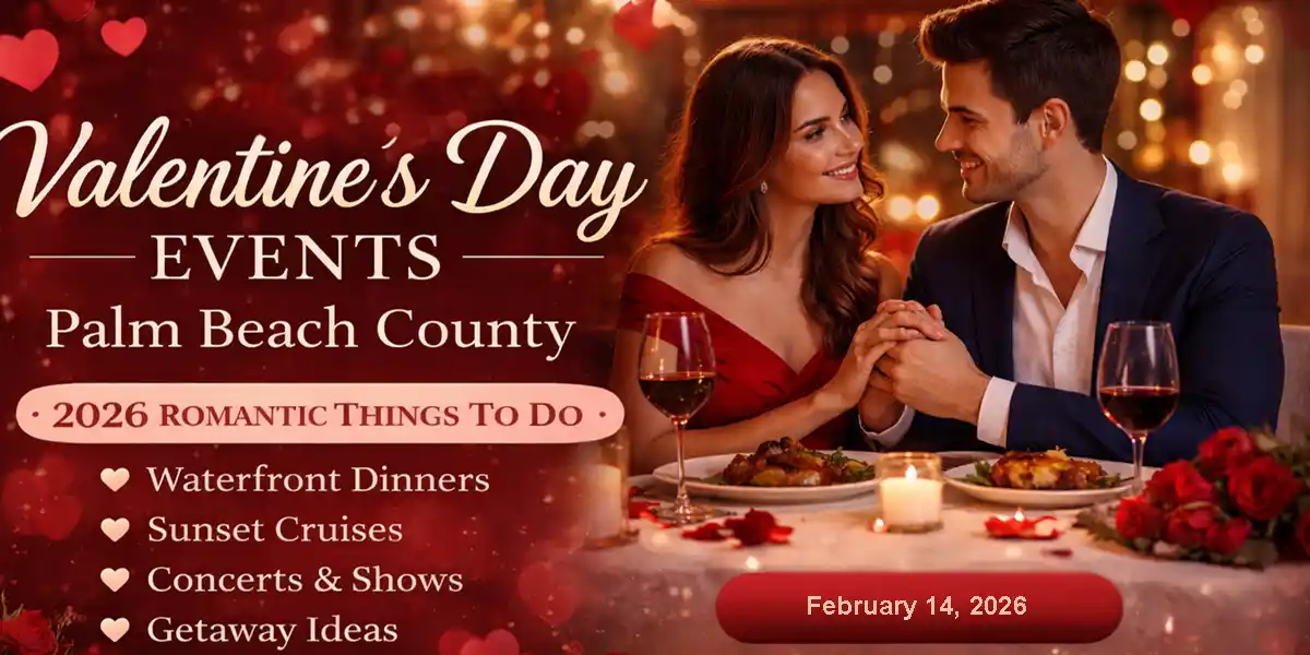 Valentines Day Romantic Things To Do Palm Beach County Florida Couple at Dinner
