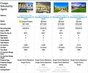 CMA Home Value Report Example Page Comparables FLPalmBeach Martin Group